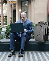 MATEIN 17 Inch Laptop Backpack Water Resistant Anti Theft TSA USB Port Grey view 9