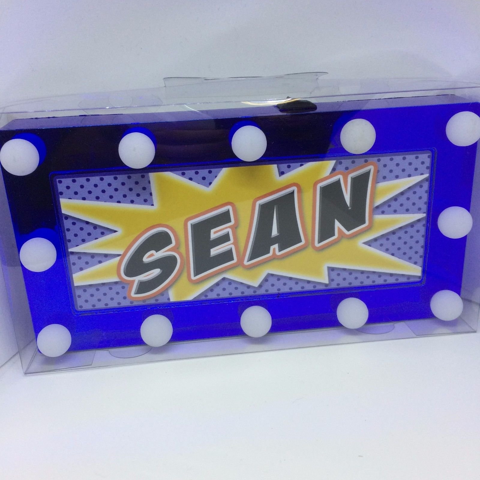 SEAN Childrens LED Personalised Name In Lights room Sign