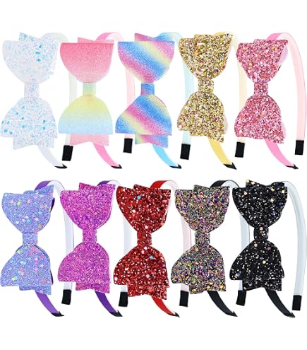 Amazon.com: Janinka 24 Pcs Girls Glittery Headbands for Kids  display picture 3