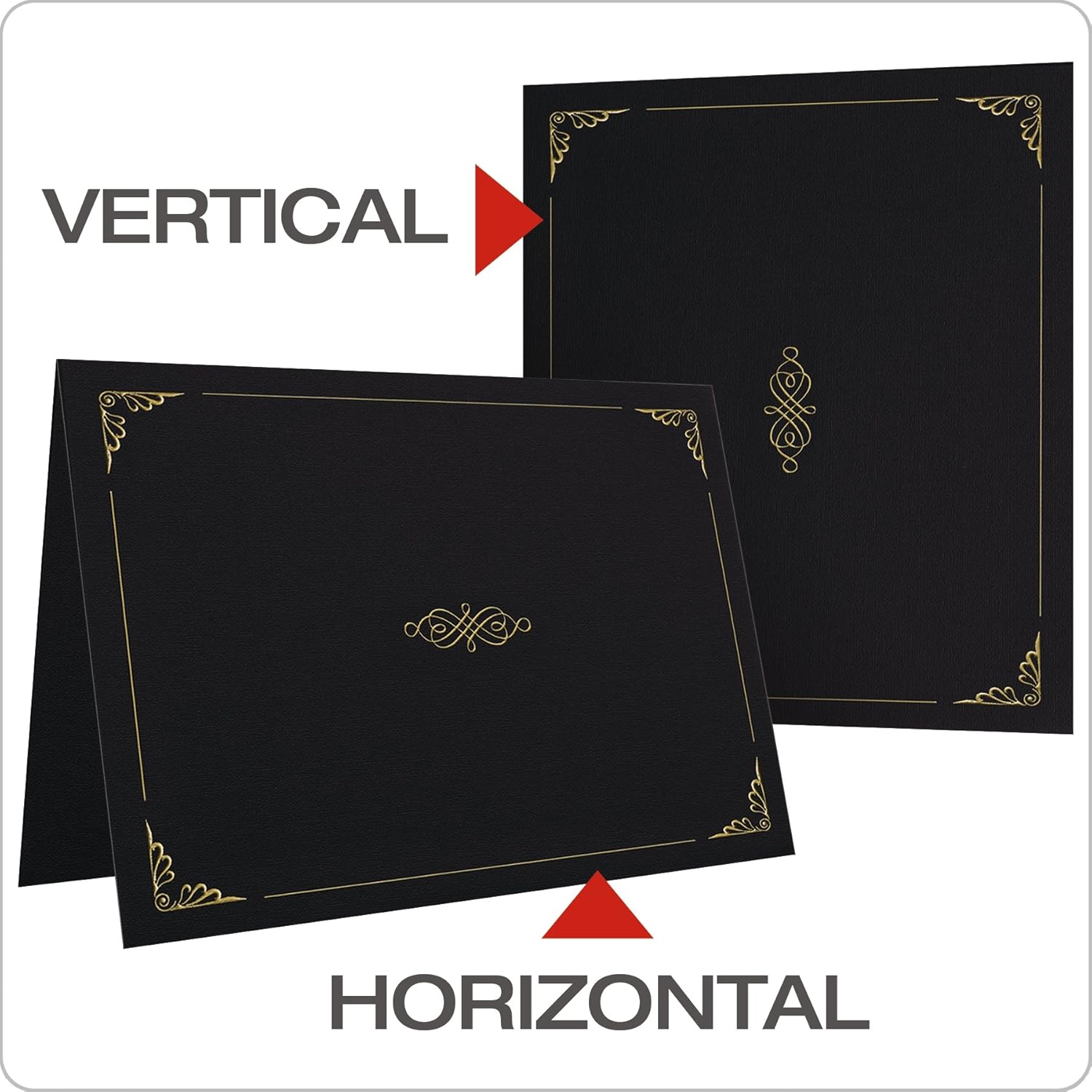 Oxford Certificate Holders, Black, Letter Size, 5 per Box (29900055BGD) : Certificate Covers : Office Products