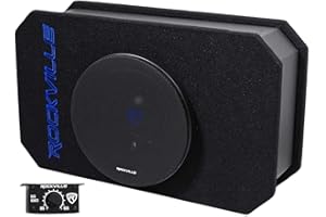 Rockville Rmw8a 8-Inch 800w Tunnel Slot Ported Powered Subwoofer Enclosure Class D-Set of 1
