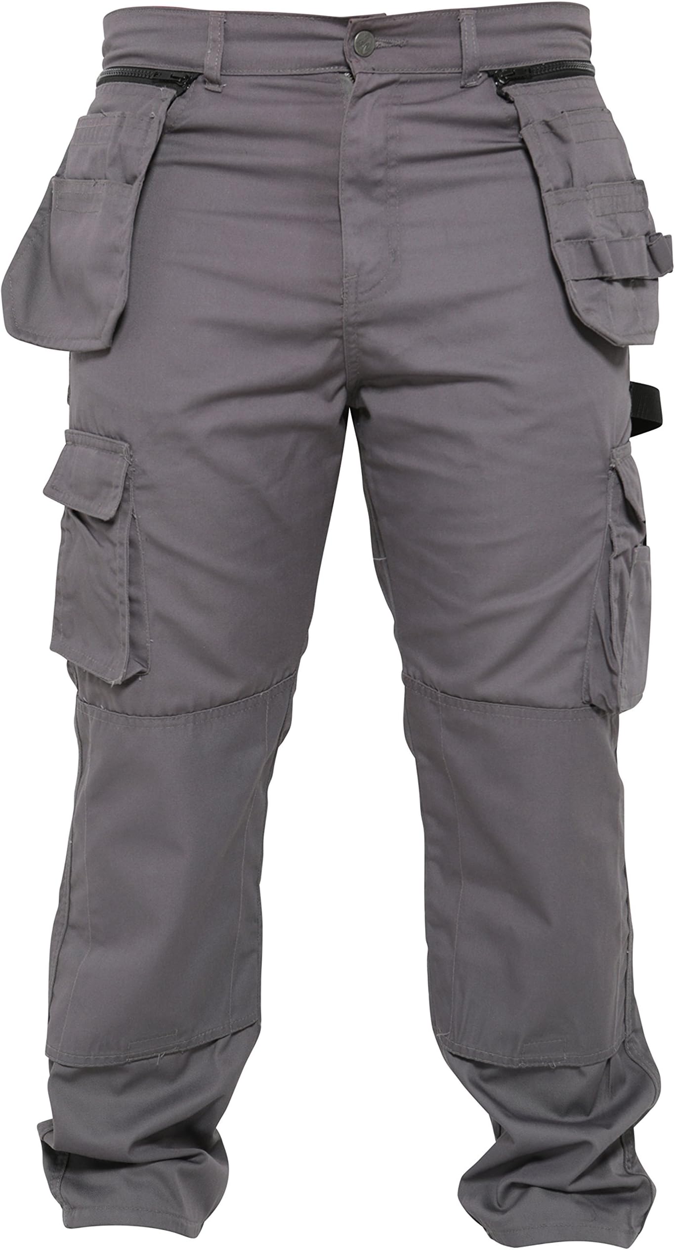 Qaswa Mens Work Trousers Removable Holster Pocket Heavy Duty Safety Cargo Combat Utility Pant