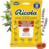 Ricola Swiss Herb Sugar Free Cough Drops - 45 Count | Made with Menthol - Cough and Sore Throat Relief - Herbal Throat Lozenges