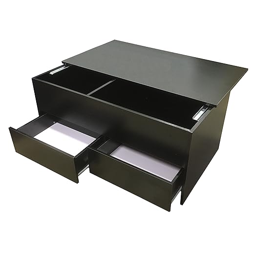 Redstone Couchtisch Schwarz mit Lagerung und 2 Schubladen