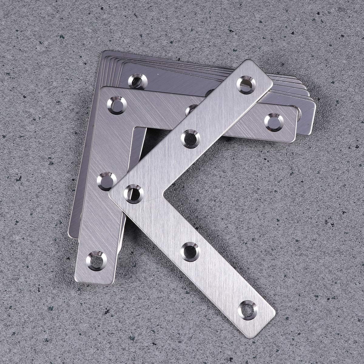 OUNONA Corner Brackets Angle Braces Flat L Shape Angle Brackets 80mm x 80mm Pack of 10 (L Shape) - Image 5