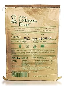 Lotus Foods Gourmet Organic Forbidden Rice, 11 Pound (Pack of 1)
