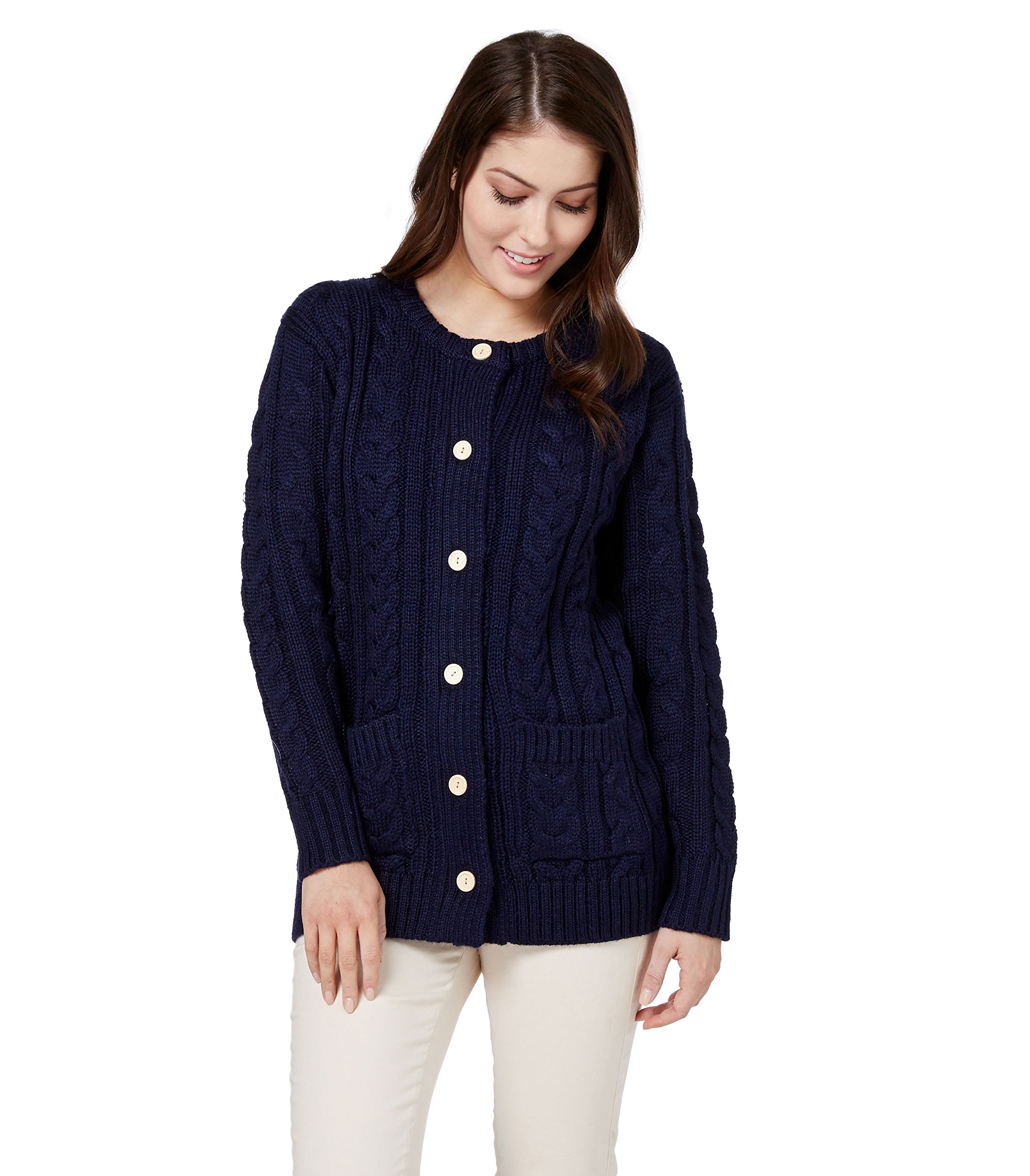 woolovers aran cardigan