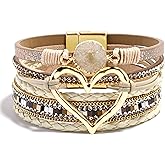 VIBILIA Boho Leather Wrap Bracelets for Women Multi-Layer Bracelets with Strong Clasp Jewelry for Women