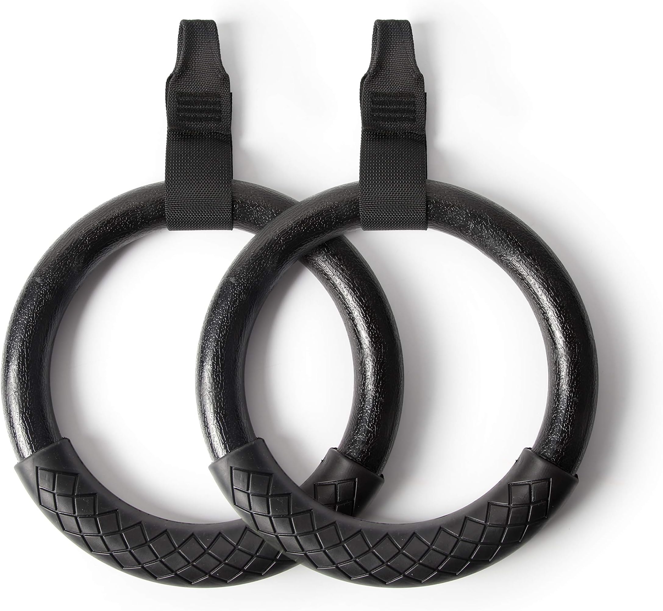 RitFit Wood Gymnastics Rings with Adjustable Buckle Straps - Great for Home Gym, CrossFit Strength Training, Pull Ups and Dips - Workout Guide INCLUDED