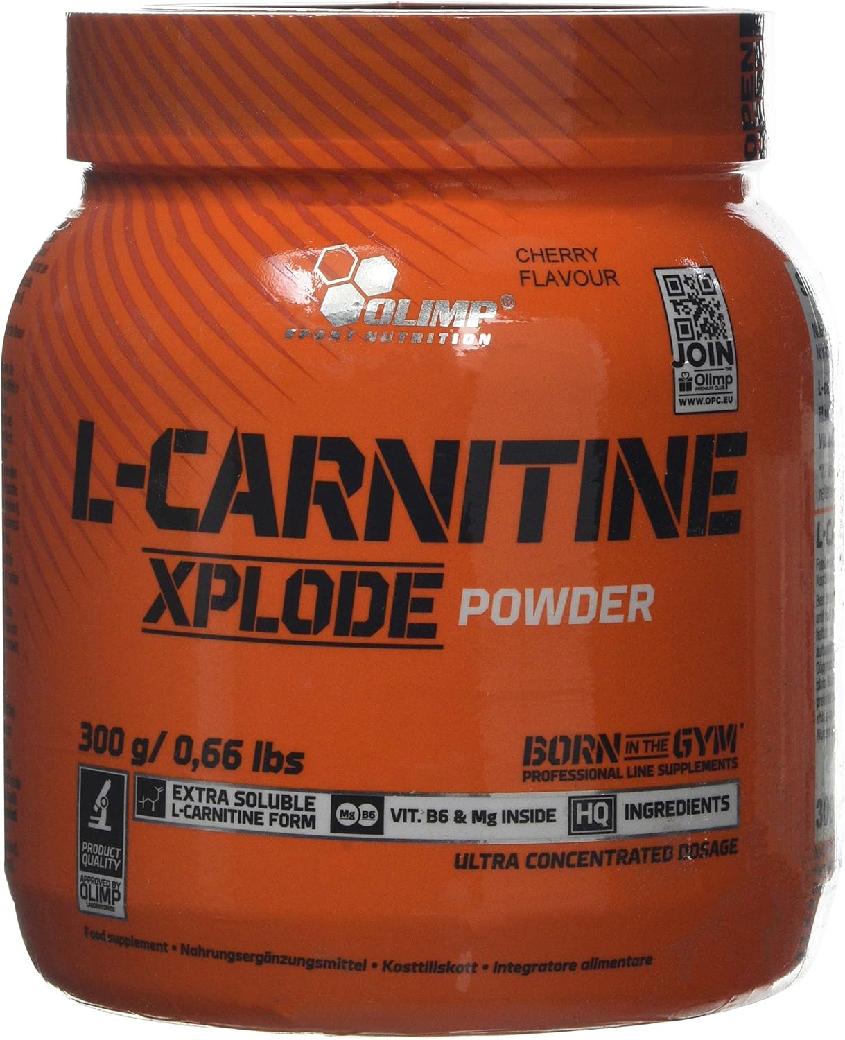 OLIMP SPORT NUTRITION Olimp L-Carnitine Xplode Powder 300 g Cherry Flavour, 300 g (Pack of 1)