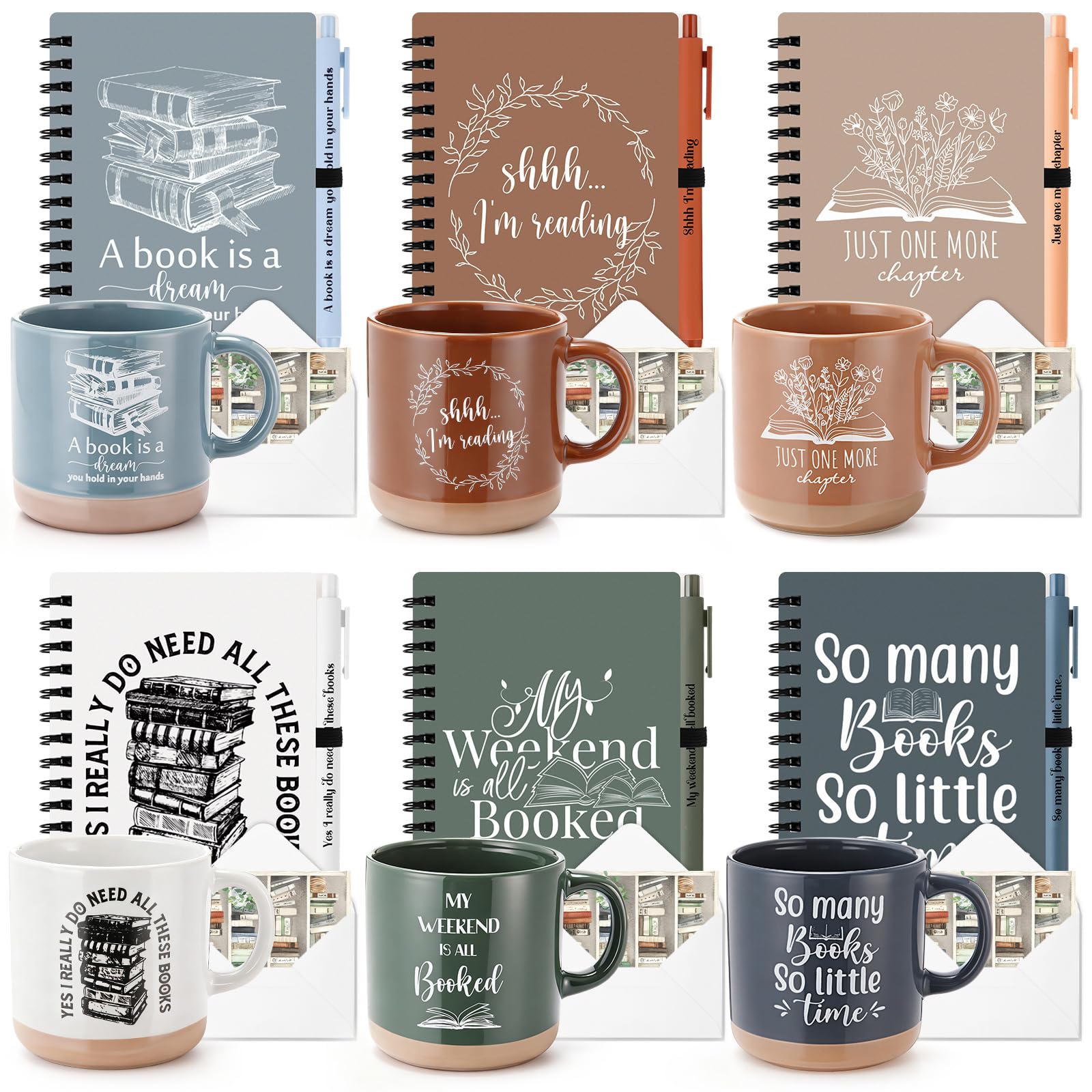 Photo 1 of **MISSING PARTS/check clerk comments**
mugs and 3 Yetene Book Lovers Gifts Included 13oz Ceramic Coffee Mug Spiral Journal Notebook Greeting Card Ballpoint Pen Envelope Book Club Gift for Librarian Reader Teacher Bookish Bookworms(30 Pcs,Fashion)