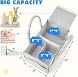Maliton Nappy Caddy with Lid Grey - Large Portable Diaper Organizer view 2