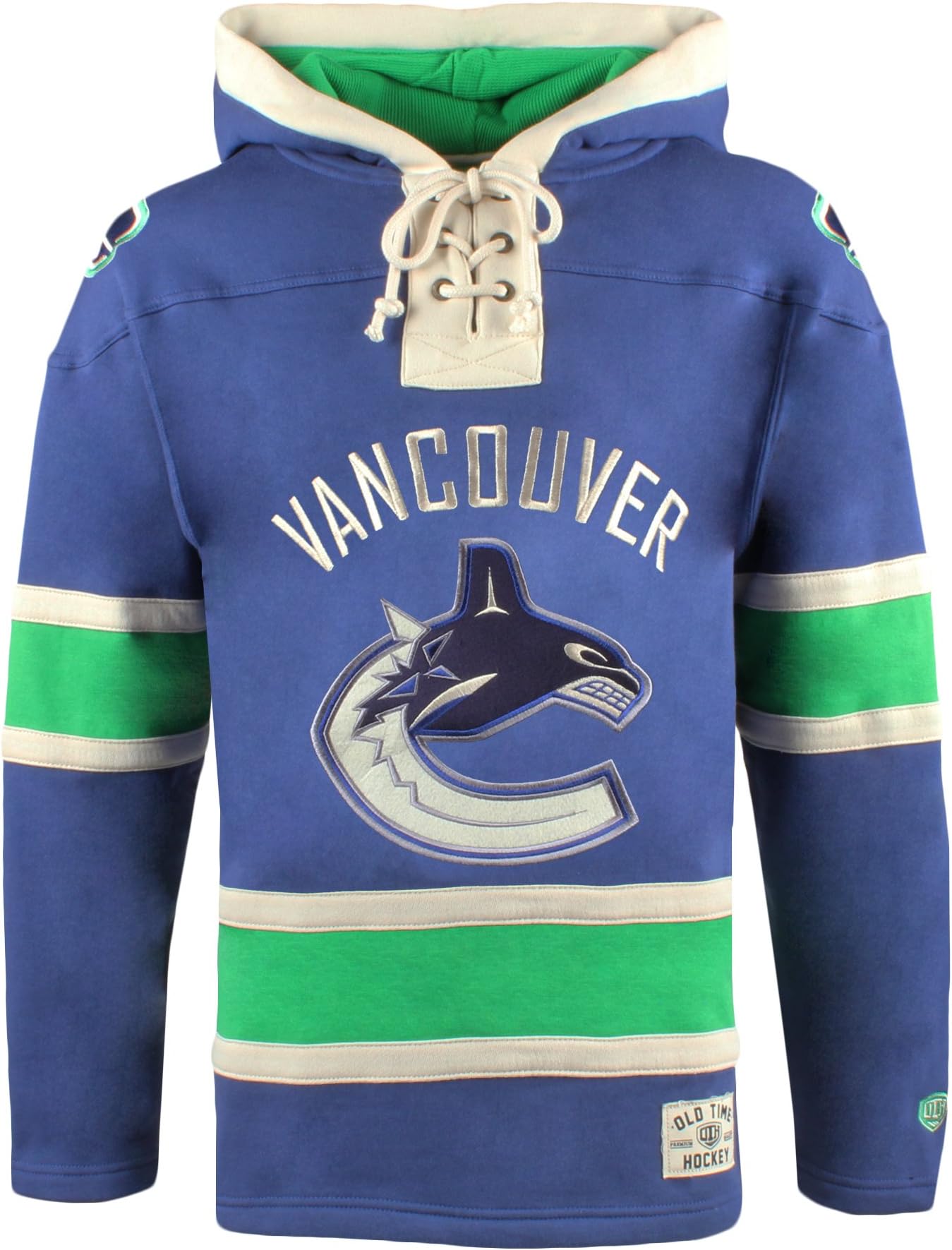 Old Time NHL Vancouver Canucks Men's Lacer Heavyweight Hoodie, Medium, Dark Royal