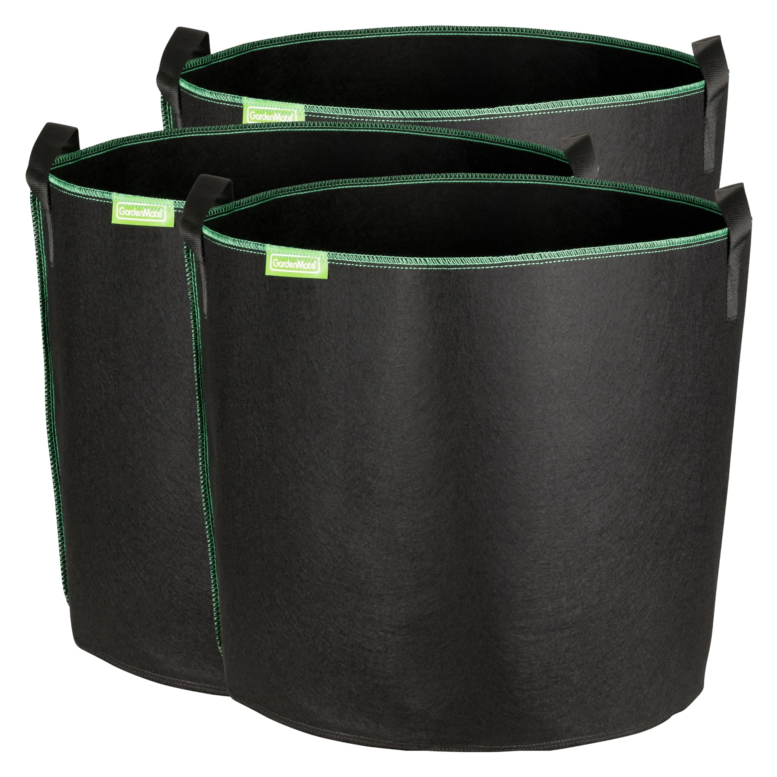 GardenMate 3-Pack 60 litres/16 gallons soft-sided plant pots – Grow bags with soft felt-like texture that promote air root pruning - GREENLINE