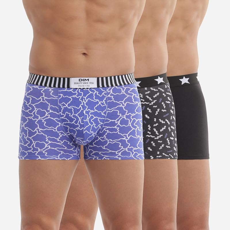 Conjunto de 3 boxers masculinos Cotton Stretch Dim Vibes X3, Multicoloridos, M