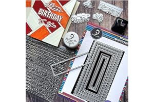 Alinacutle 10pc Postage Border Nesting Frame Die Cut Mini Slimline Card Background Metal Cutting Die Paper Craft Dies Handmade Cards Making Metal Punch Template Paper Punch Art Dies