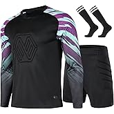 GEF1573ANTU Soccer Goalie Jersey and Shorts Set for Boys,Long Sleeve Goalie Uniform Kit for Kids and Youth
