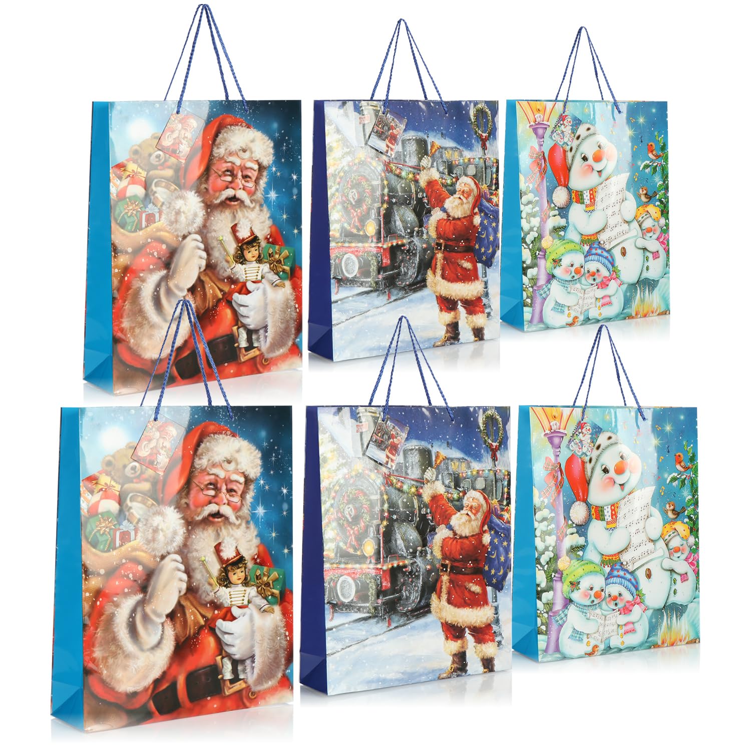 COM-FOUR® 6x gift bag for Christmas, Santa Claus and Advent - gift packaging 42cm - XXL gift bag with Christmas motifs - gift bag made of paper (06 pieces - XXL)