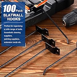 Moxweyeni 100 Pack Slatwall Hooks Panel Display