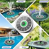 SZMP Solar Fountain Green Flower 3.5W 7 Nozzles Bird Bath Garden Pump view 6