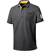 DEOLAX Mens Polo Shirts Performance Moisture Wicking Mens Tactics Polo Shirts Short Sleeve with Pocket