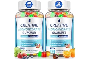MAXHEMP Creatine Gummies for Men & Women - Creatine Monohydrate Gummies 5g, Muscle Builder, Energy Boost & Pre-Workout Supplement, Low Sugar Taurine Chewable Gummy 2 Pack