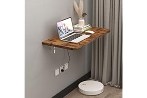 Pmnianhua Wall Mounted Desk,31'' Wall Mounted Drop Leaf Table,Drop Down Table,Folding Table,Fold Down Wall Desk,Floating Desk for Wall Laundry Room Bar Home Office Small Space(Rustic Brown)