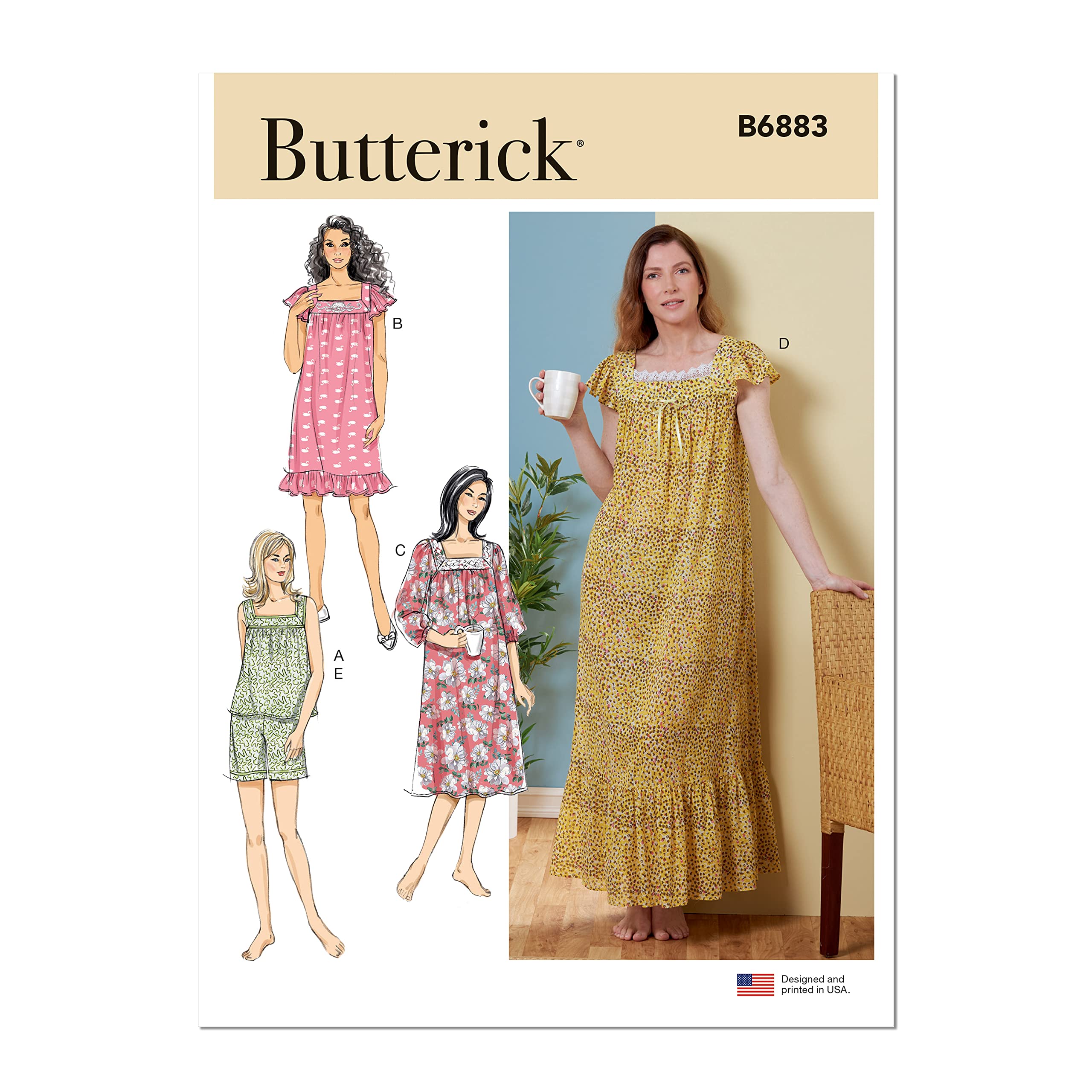 Butterick B6883ZZ Misses Sleepwear ZZ (L-XL-XXL)