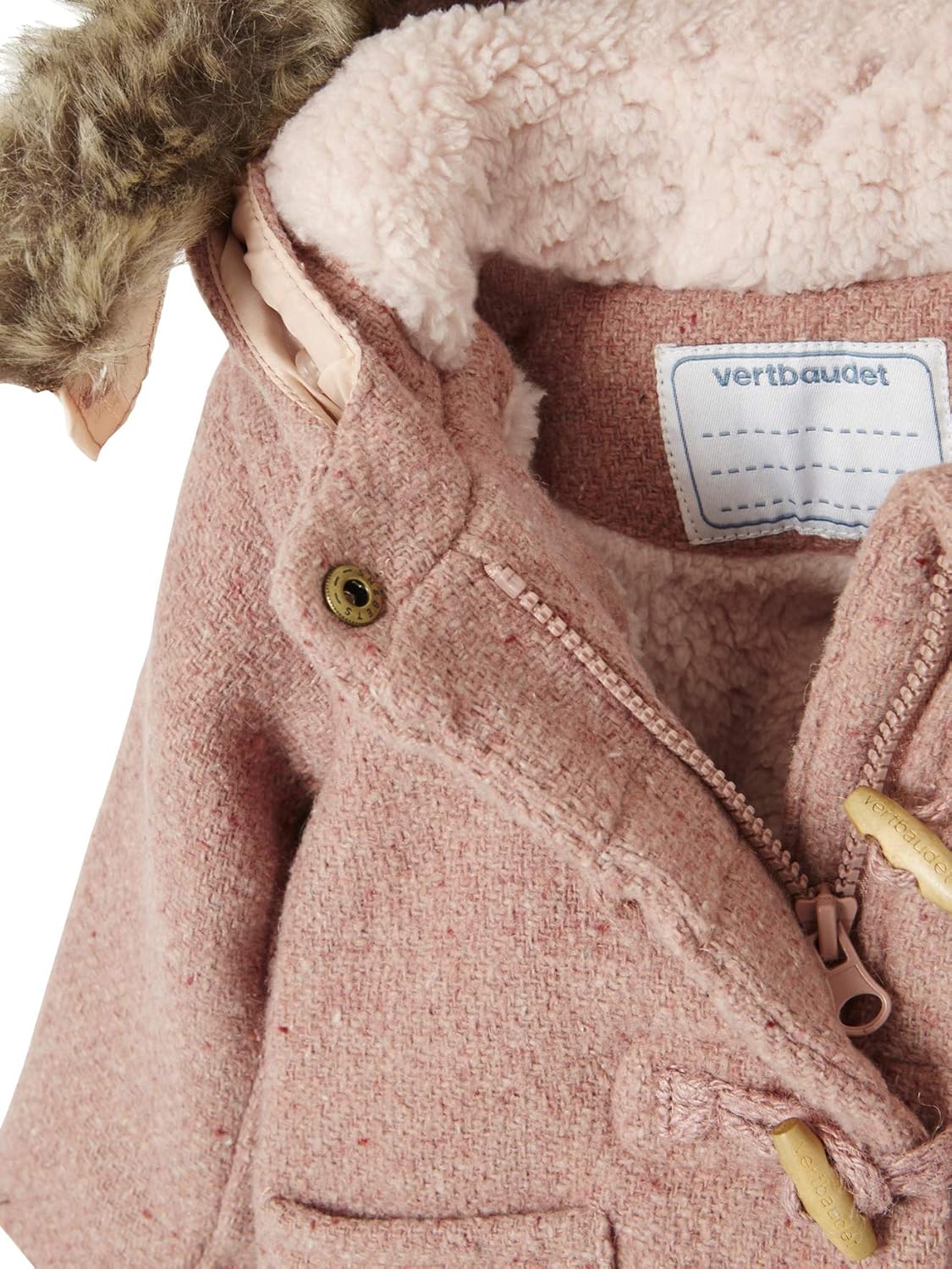 Vertbaudet Manteau Laineux Bebe Fille Double Fourrure Bebe Bebe Fille 0 24m Inzaboton Com