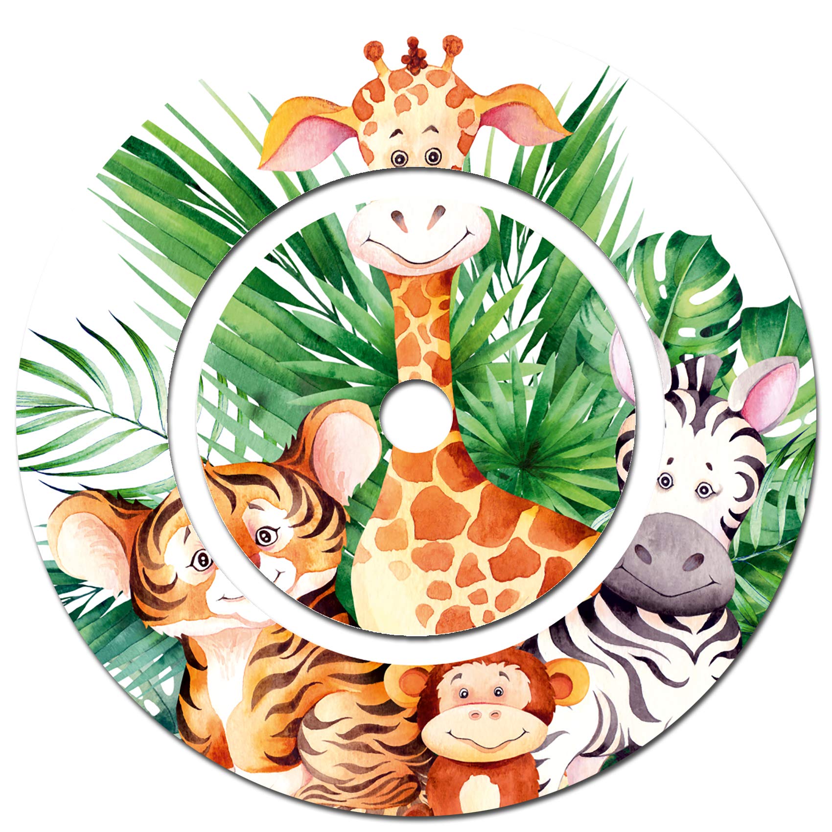 Yabaduu Design Protective Film Compatible with Toniebox Perfect Fit Kids Charging Station Sticker Y046 (for Charging Station, 33 Jungle Animals) โ image 1