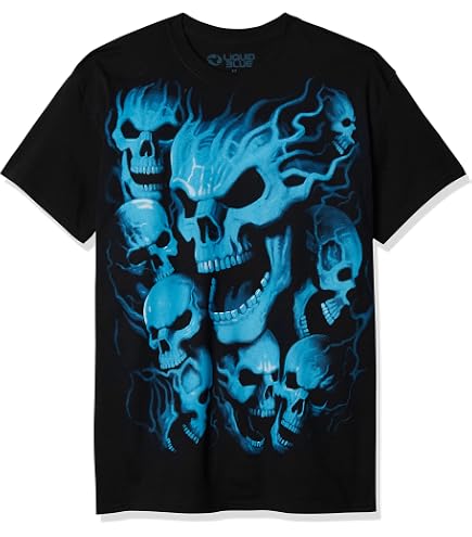 Liquid Blue Men's Tiger Face T-Shirt, Black, Medium | Amazon.com