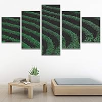 SIGNWIN 5 Panel Canvas Wall Art Modern Art Abstract Brushstroke Closeup Digital Art Minimalism Minimalist Multicolor Pastel for Home Decorations Ready to Hang - 60