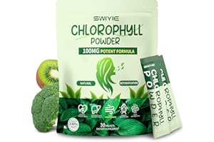 Swiyie Chlorophyll Powder – 100mg Liquid Clorofila for Drinking – Natural Herbal Detox Supplement – Supports Gut & Breath – Chlorophyll Water Formula – 10g x 30 Packets