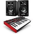 Recording Studio Package - Akai Professional MPK Mini MK3 USB MIDI Keyboard Controller and M-Audio BX3 3.5" 120W Speakers, with Production Software