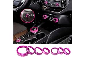 KUJOOY for Ford Bronco Sport 2021 2022 2023 2024 Air Conditioner AC Switch Knob Cover Button Trim Interior Accessories, NOT for Bronco (Pink, Bronco Sport)