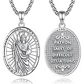 INFUSEU Unique Religious Gifts for Men Women, St. Michael/St. Christopher/St. Benedict/Virgin Mary Pendant Necklaces