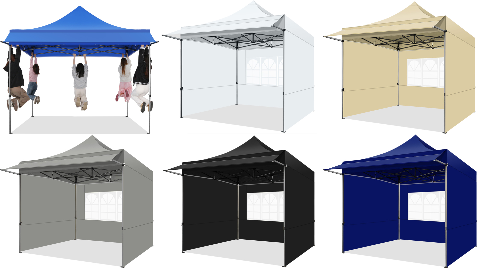 COBIZI 10x10 Pop Up Canopy Tent with Awning, Heavy Duty Commercial Gazebo, Waterproof & UPF 50+ image 26