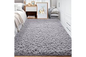YIDANAMY Area Rugs for Bedroom Living Room: 3x5 Super Soft Fluffy Shaggy Plush Fuzzy Rugs Carpet for Kids Girls Baby Nursery Dorm Room Teen Room Decor Grey