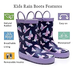 LANCDON Toddler Rain Boots for Boys and Girls