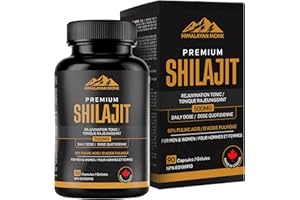 Shilajit Capsules for Men and Women - HIMALAYAN MONK Premium Shilajit,90 Capsules, 50% Fulvic Acid, 250 mg per Capsule, 500 m
