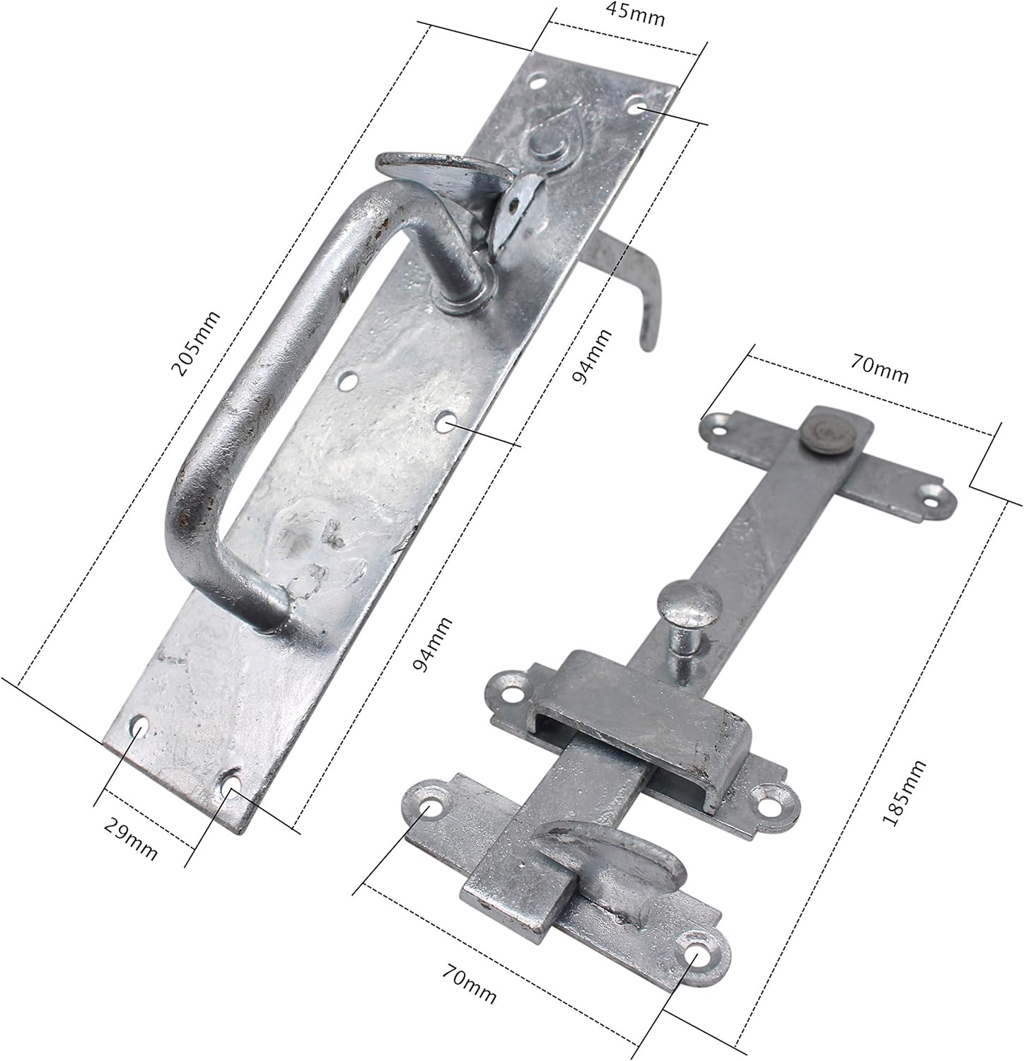 Gate Latch, Galvanised, 216 x 50mm - Image 4