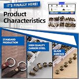 GLARKS 150 Sets Bronze Chicago Screws Assorted Kit M5 Rivets Button Posts view 4