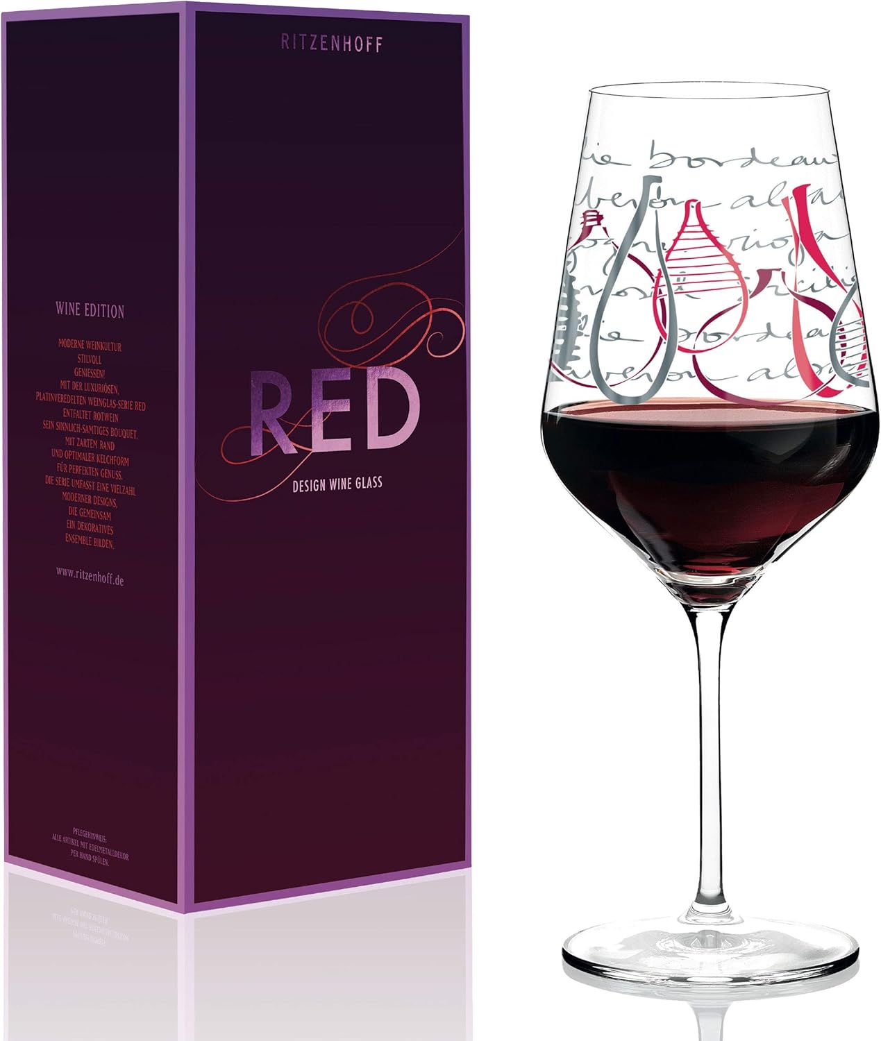 Ritzenhoff Red Wine Glass by Virginia Crystal Glass Romo