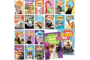 T MARIE 40 Funny Animal Joke Postcards with No Repeats - 4x6” Humorous Bulk Thinking of You Postcards for Kids, Grandkids, Students, and Teachers, Summer Camp, Lunchboxes and More