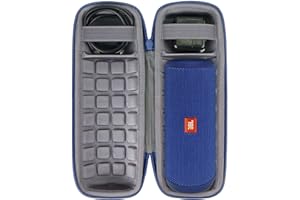 co2CREA Hard Travel Case Replacement for JBL Flip 6 Flip 5 Flip 4 Flip 3 Waterproof Portable Speaker (Blue Case + Inside Grey)