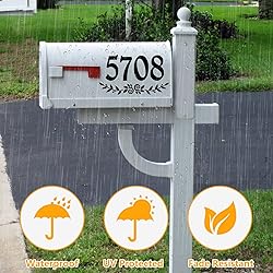 2 Inch Black Mailbox Numbers Stickers, 4 Set