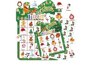 AOLIUP Christmas Bingo Game for Kids: 24 Players Holiday Bingo Cards Adults Large Groups Christmas Games for Family School Classroom Xmas Party Gifts Supplies