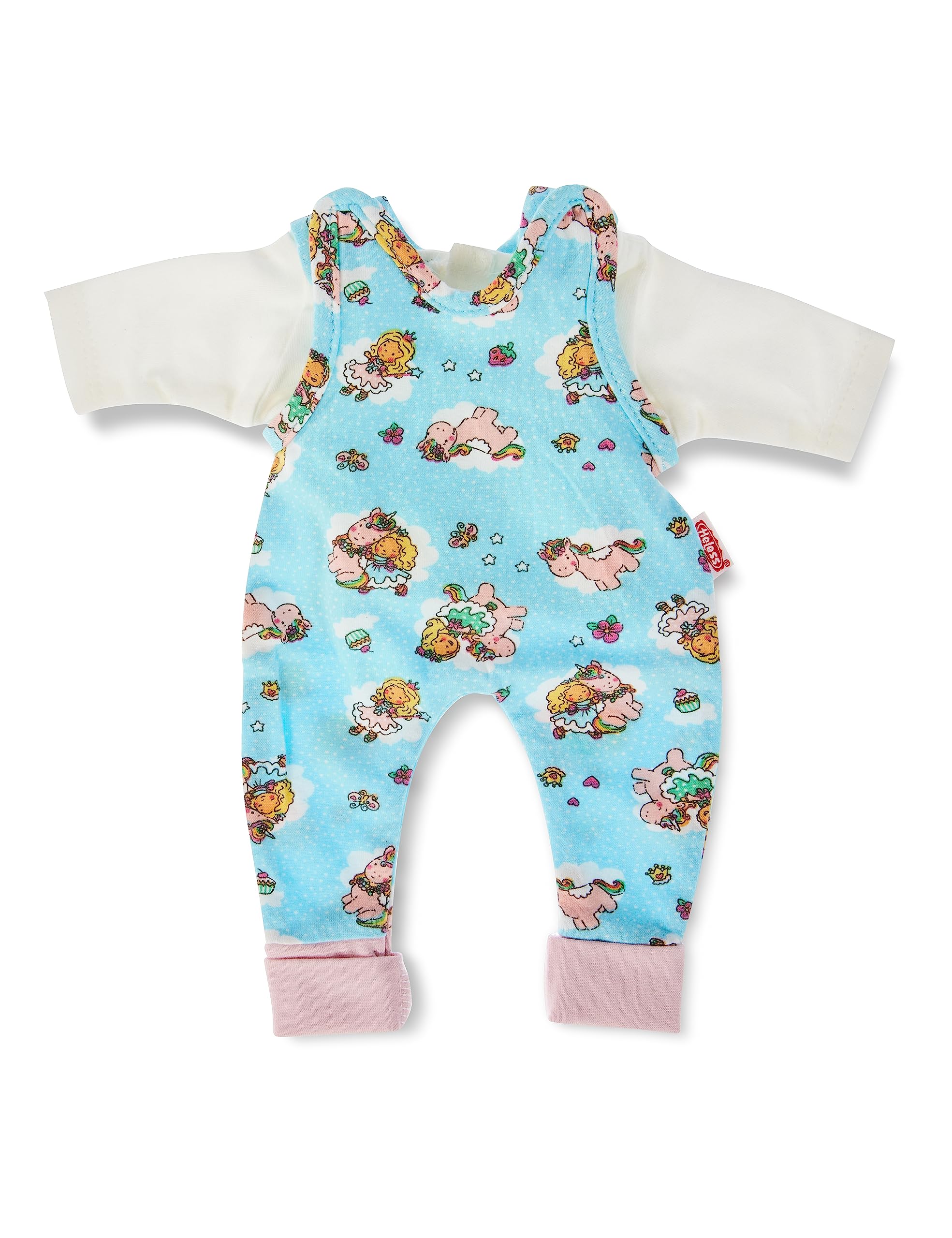 Heless 1085 – Clothing Set for Dolls in Unicorn Emil and Fairy Emma Design, 2 Pieces with Romper with T-Shirt, Size 28 – 35 cm