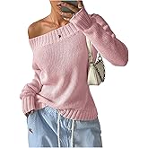 SOLY HUX Women's Off The Shoulder Sweater Boat Neck Knit Top Pullover Fall Clothes