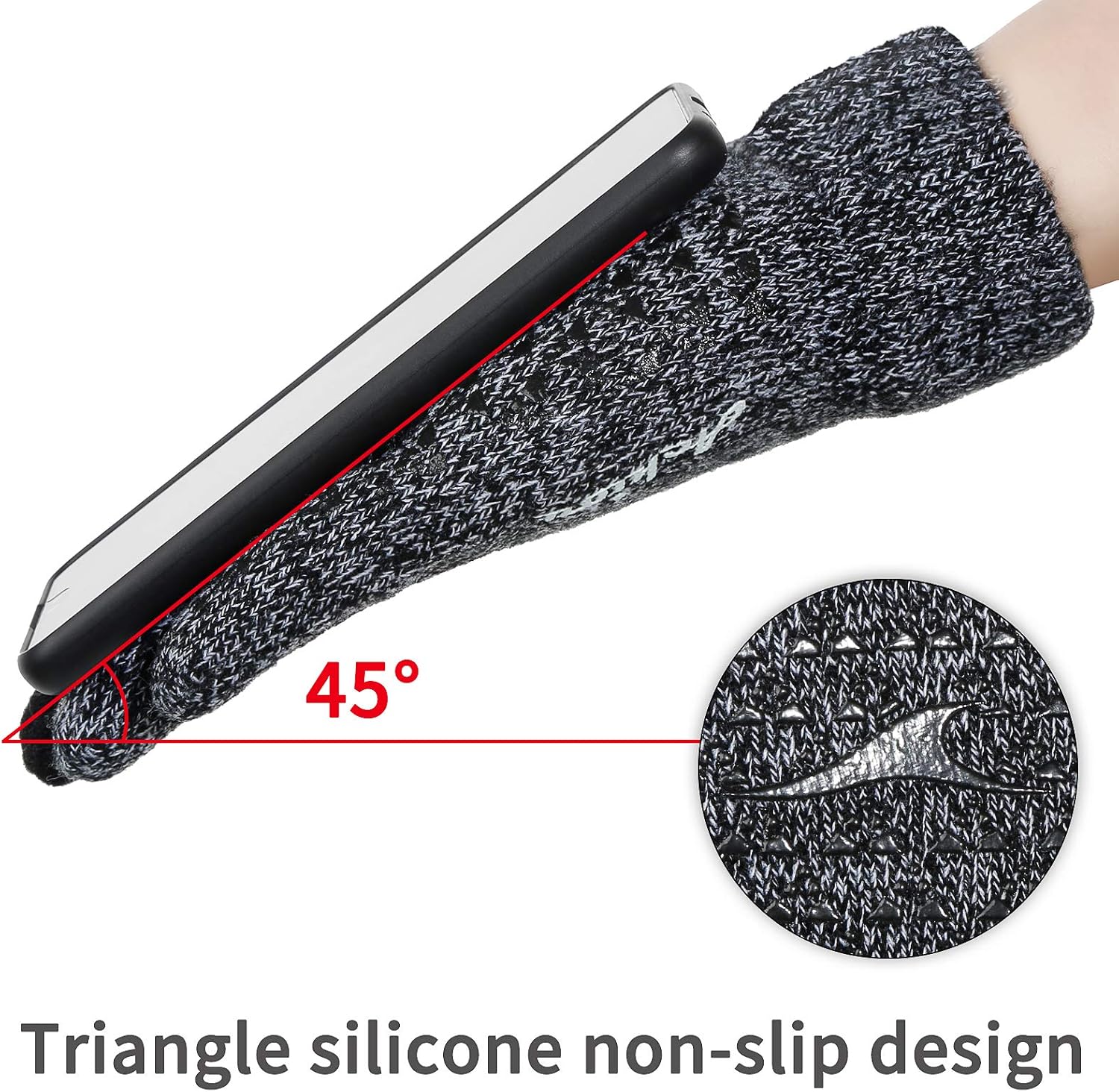 Achiou Winter Knit Gloves Thicken Warm Touchscreen Thermal Soft Lining Texting Generation Ⅱ Upgraded : Clothing